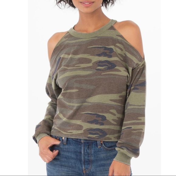 Z Supply Tops - Z SUPPLY | NWT Camo Cold Shoulder Top
